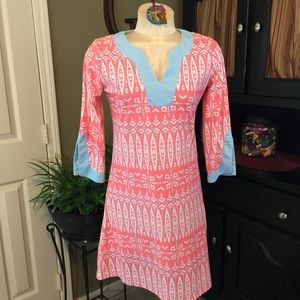 For Colors Pink/Blue Sheath Dress Size Small